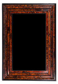 A Flemish Tortoise Shell and Ebonized Mirror 63 1/2 x 38 inches.