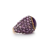 AMETHYST AND YELLOW GOLD RING