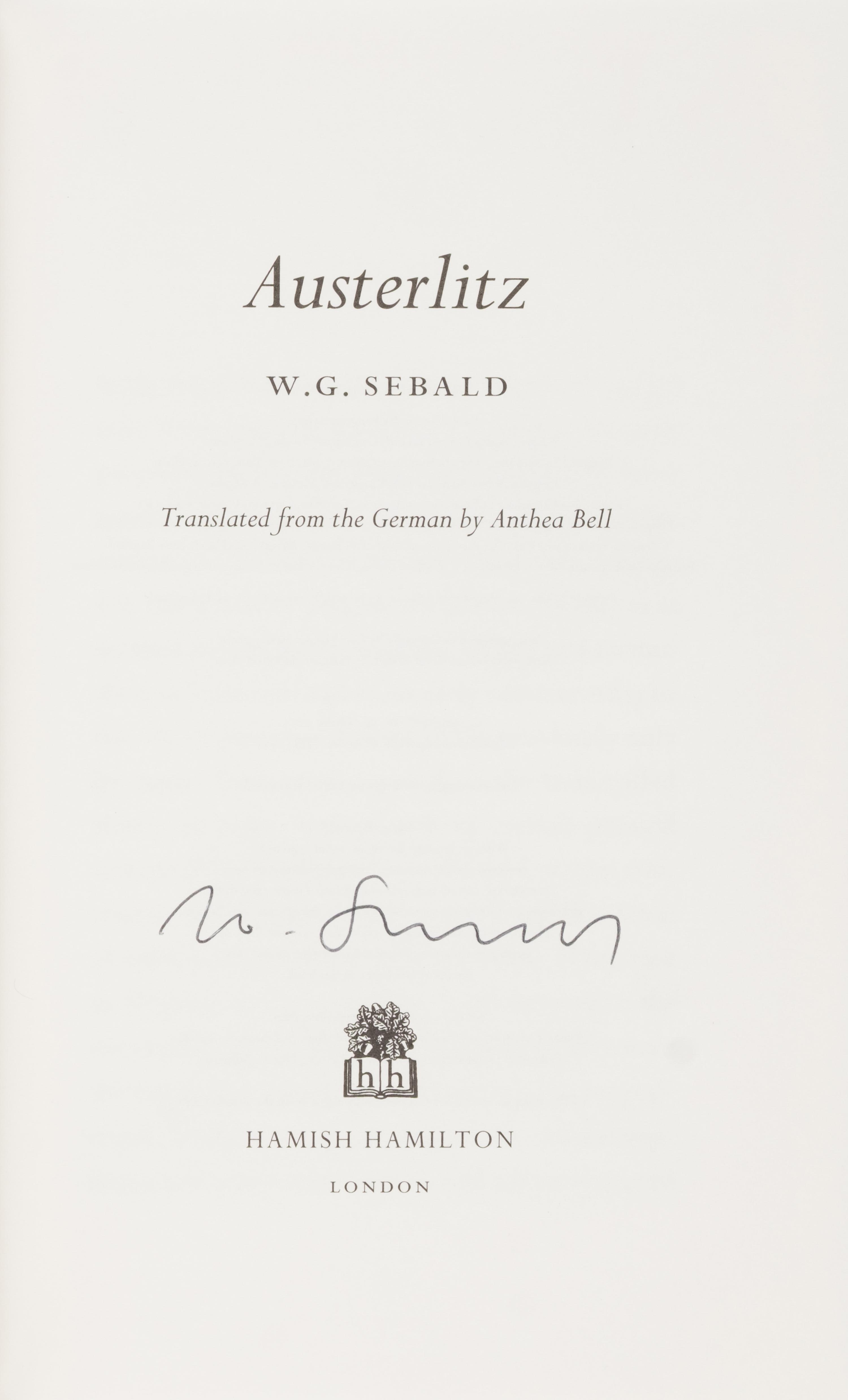 [Literature] Sebald, W.G. Group of 7 Titles