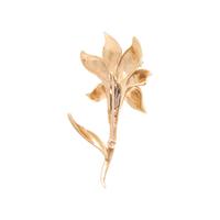 YELLOW GOLD AND DIAMOND FLOWER BROOCH