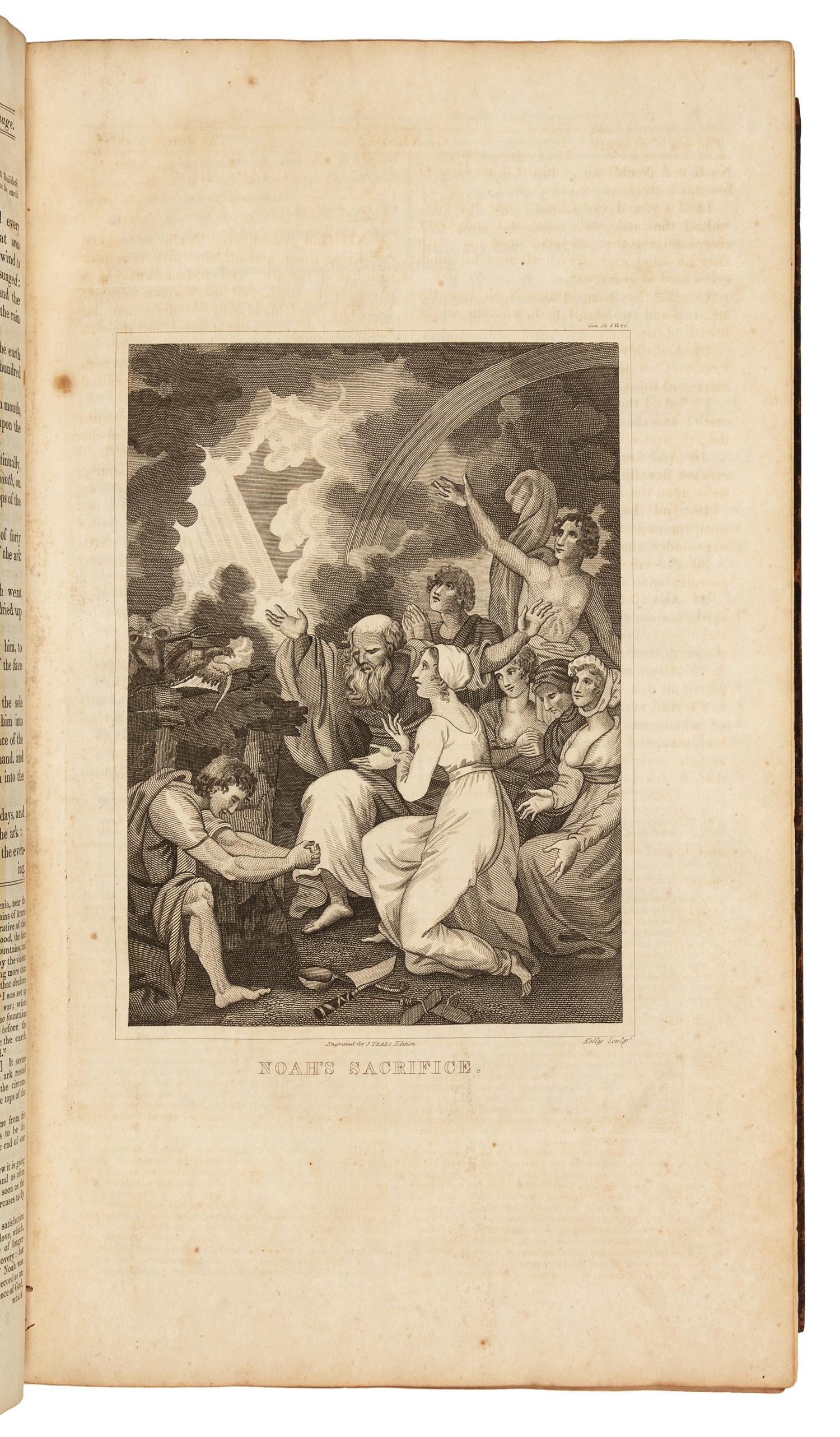 [BIBLE, in English]. The Columbian Family and Pulpit Bible; Being a Corrected and Improved American Edition of the Popular English Family Bible; With Concise Notes and Annotation. Boston: Joseph Teal, 1822.