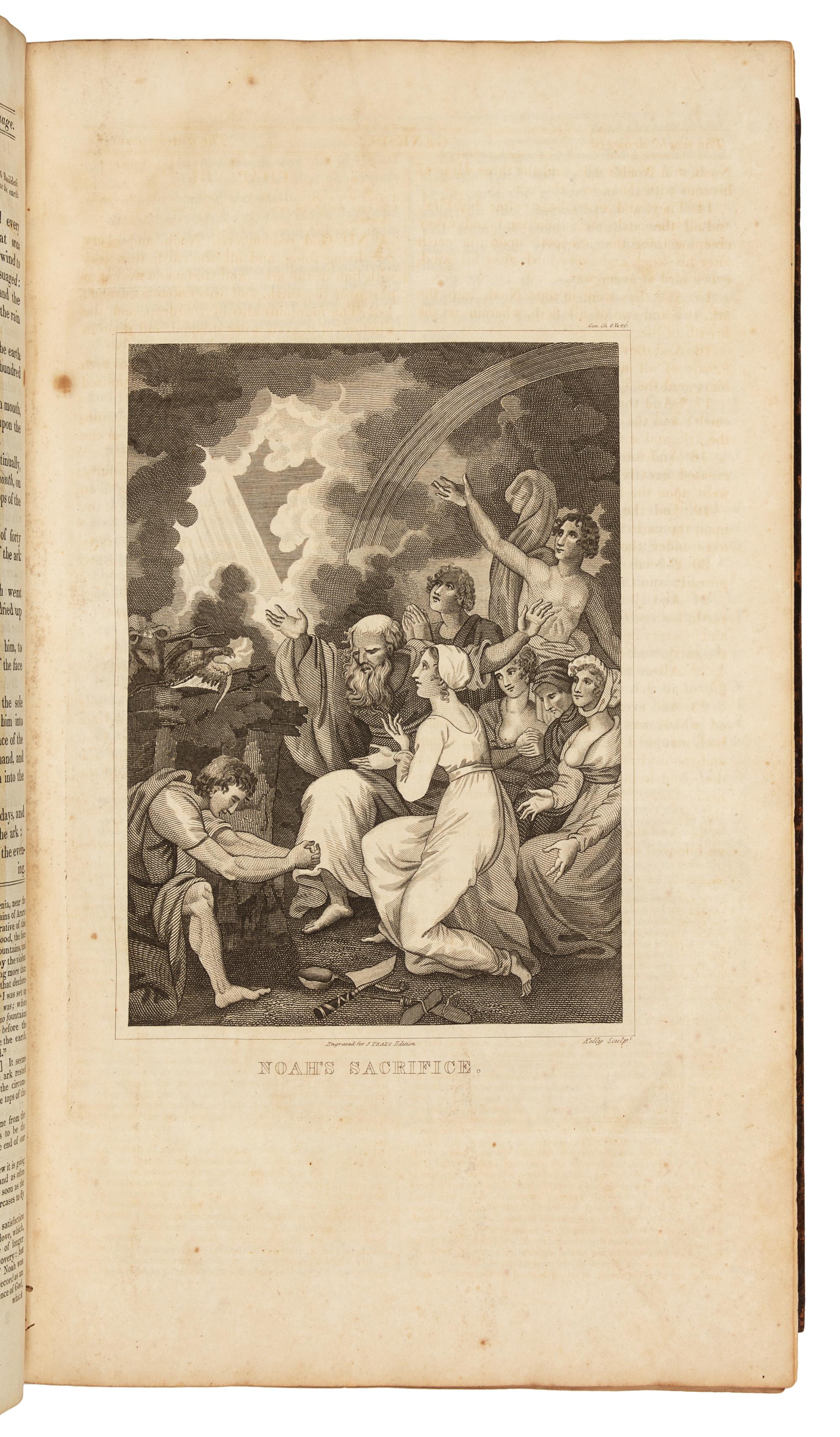 [BIBLE, in English]. The Columbian Family and Pulpit Bible; Being a Corrected and Improved American Edition of the Popular English Family Bible; With Concise Notes and Annotation. Boston: Joseph Teal, 1822.
