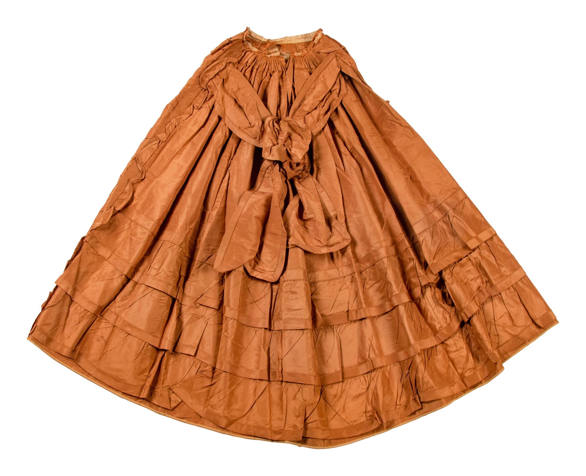 Two Silk Taffeta Day Dresses, 1870s