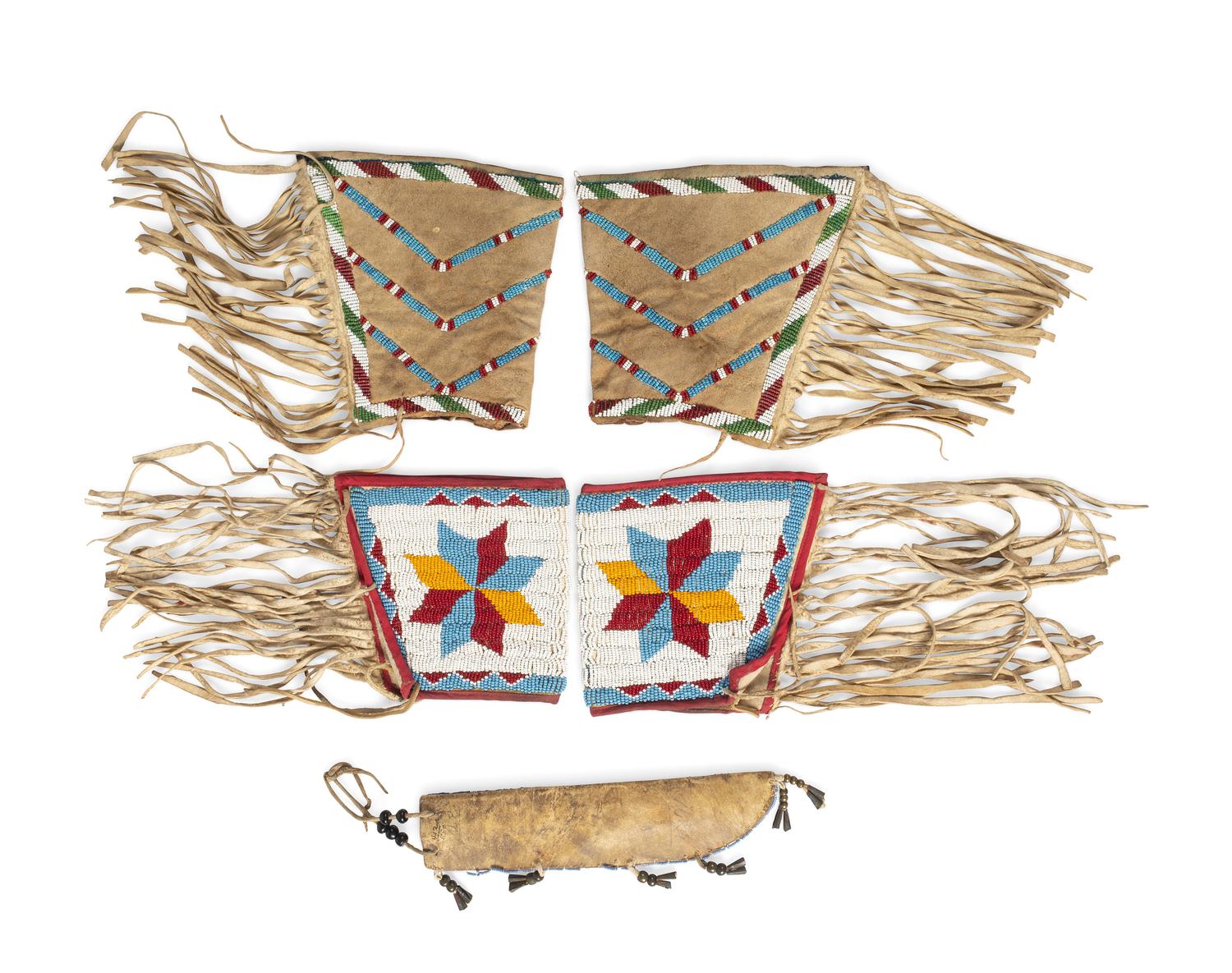 Northern Plains Hide Cuffs and Knife Sheath