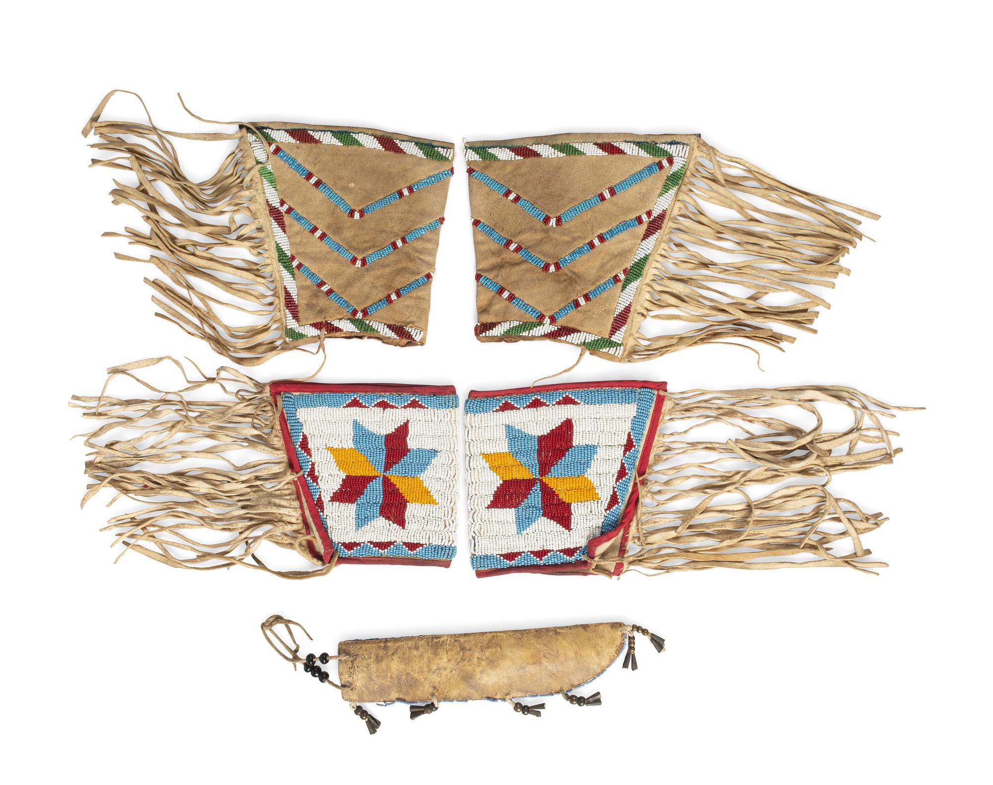 Northern Plains Hide Cuffs and Knife Sheath