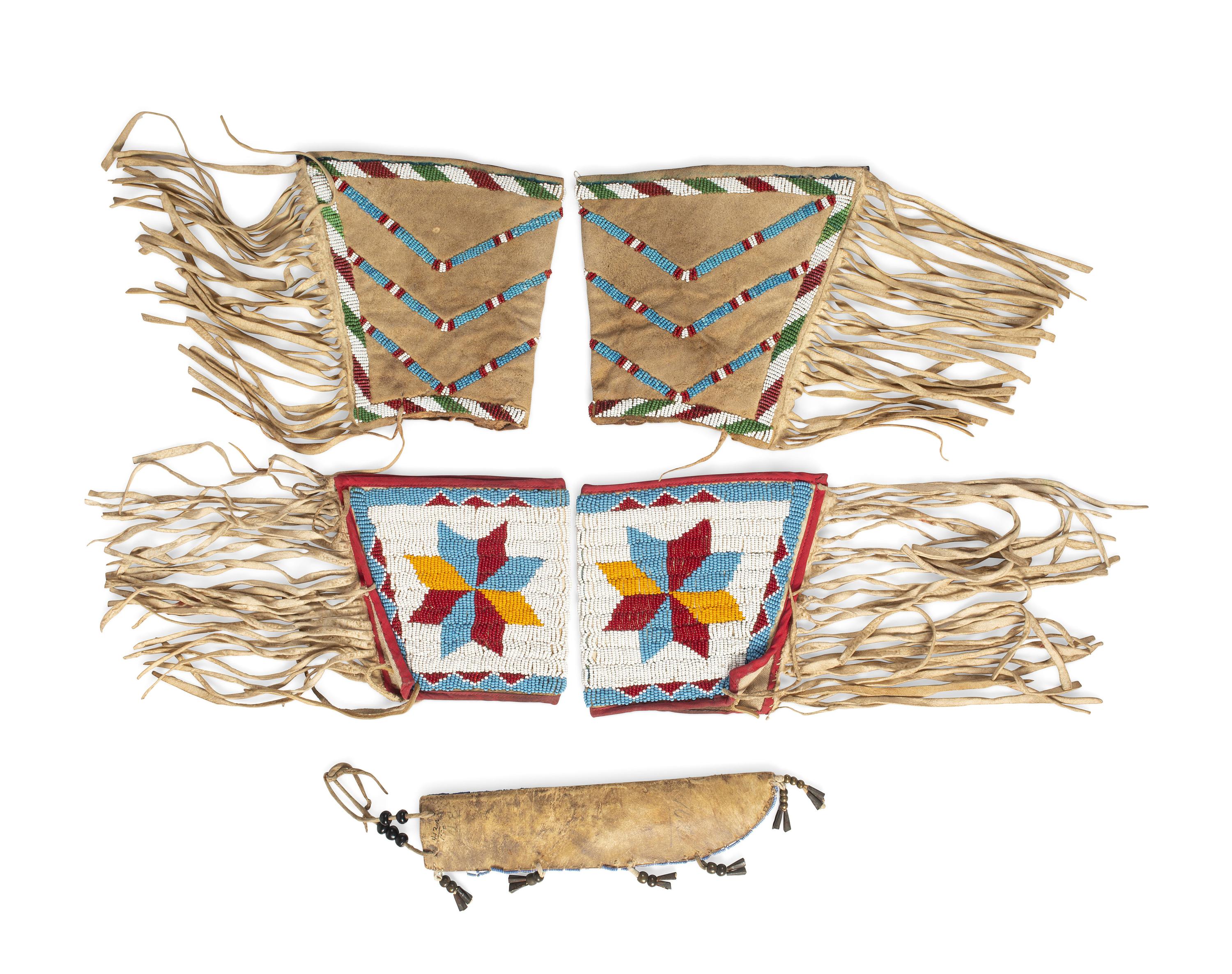 Northern Plains Hide Cuffs and Knife Sheath