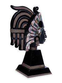 An Onyx and Mother-of-Pearl Bust of an Aztec Deity