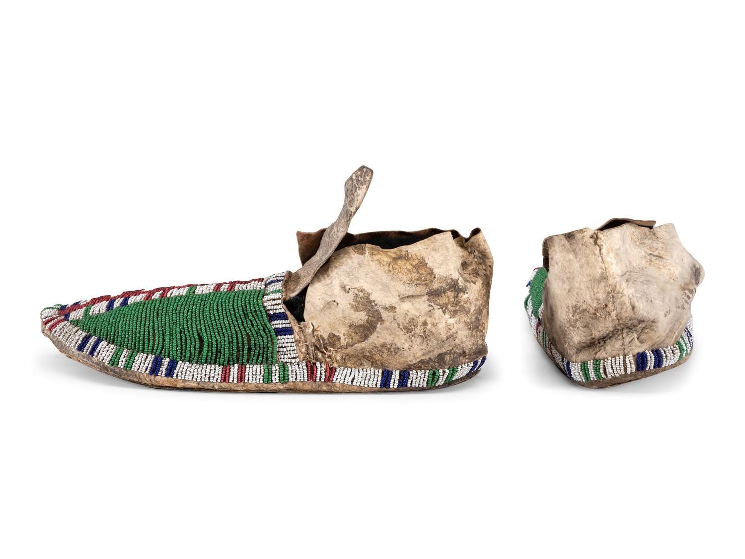 Cheyenne Beaded Hide Moccasins