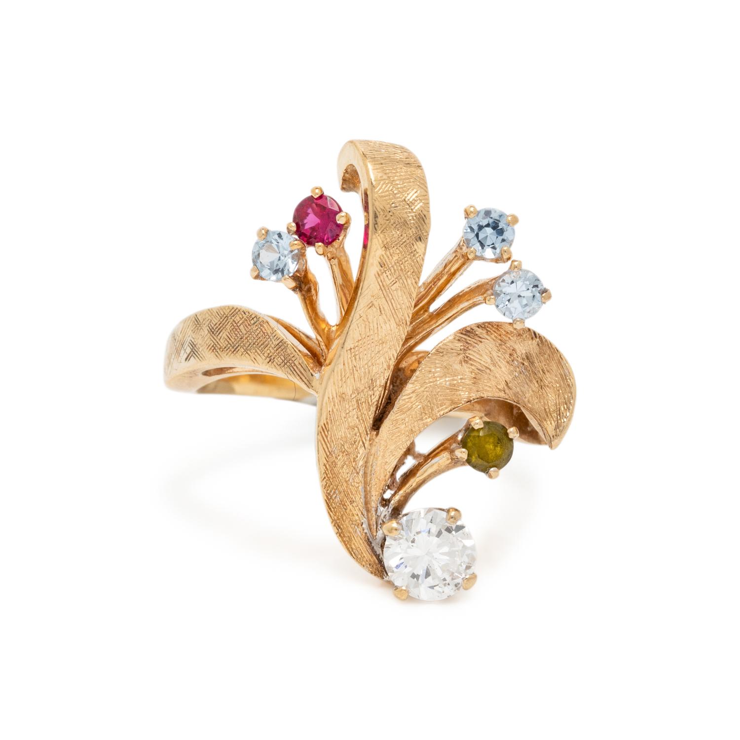 YELLOW GOLD AND MULTIGEM RING