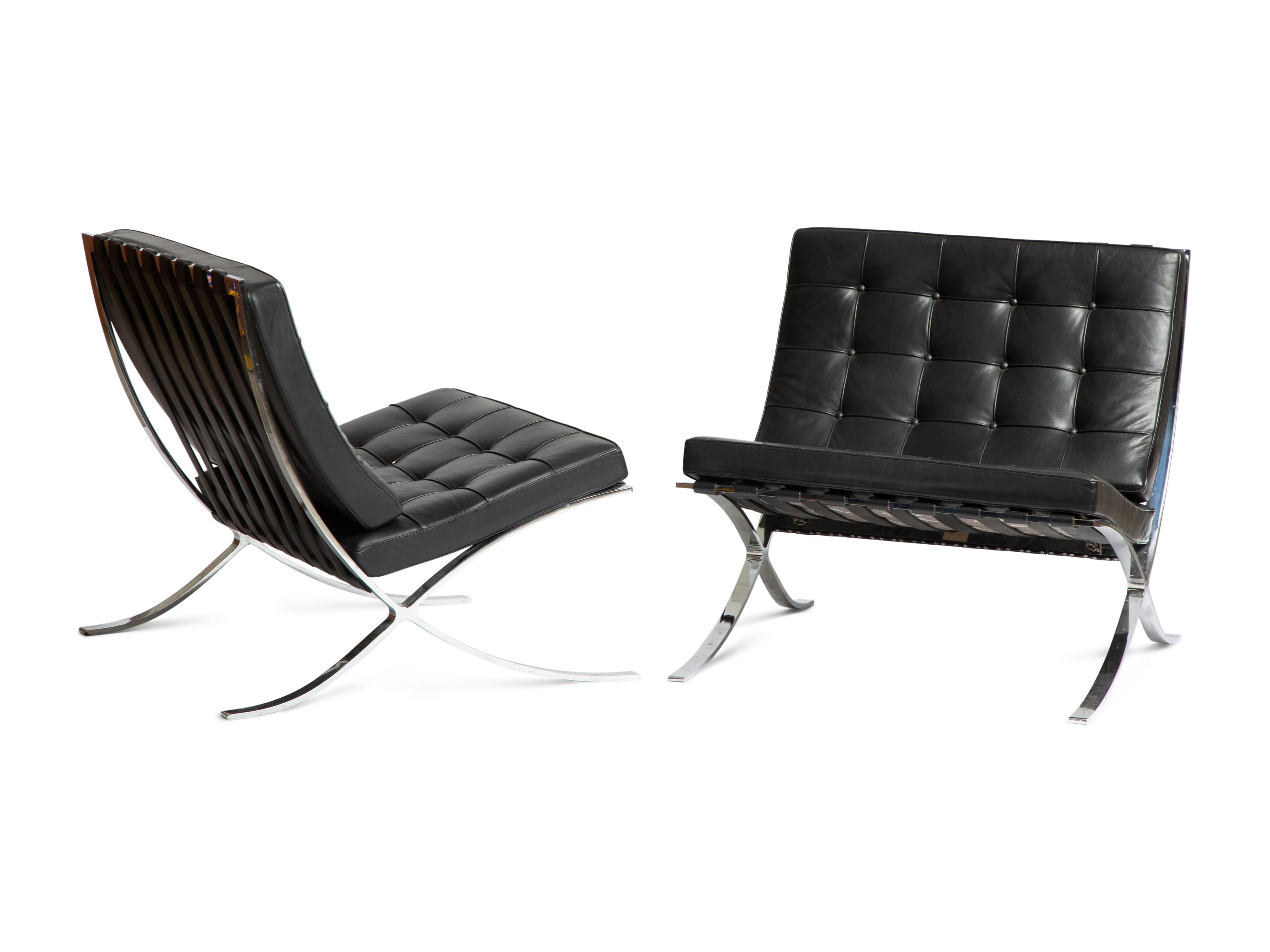 Pair of Barcelona Chairs, 1987 Knoll, USA