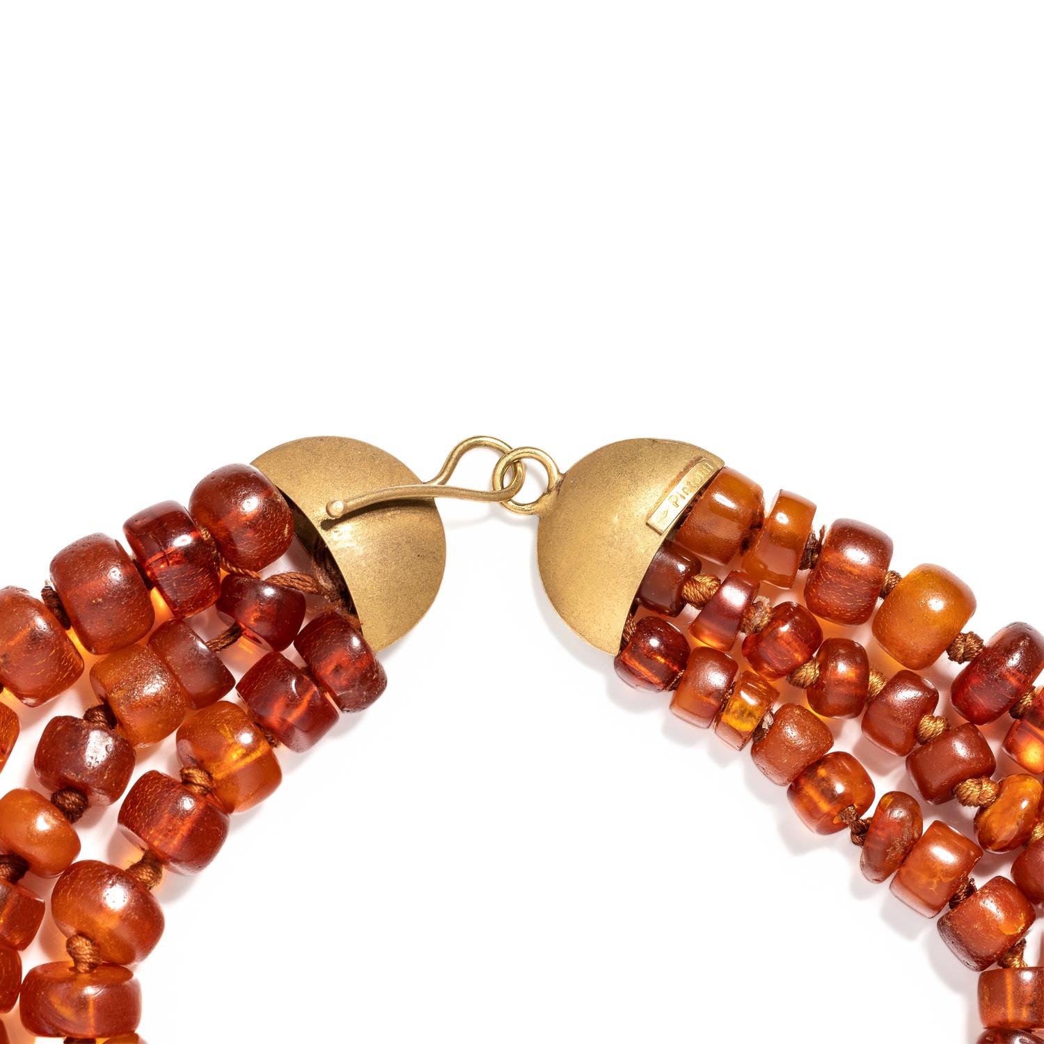 ANGELA PINTALDI, MULTISTRAND AMBER BEAD NECKLACE