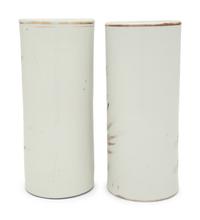 Two Chinese Famille Rose Porcelain Hat Holders