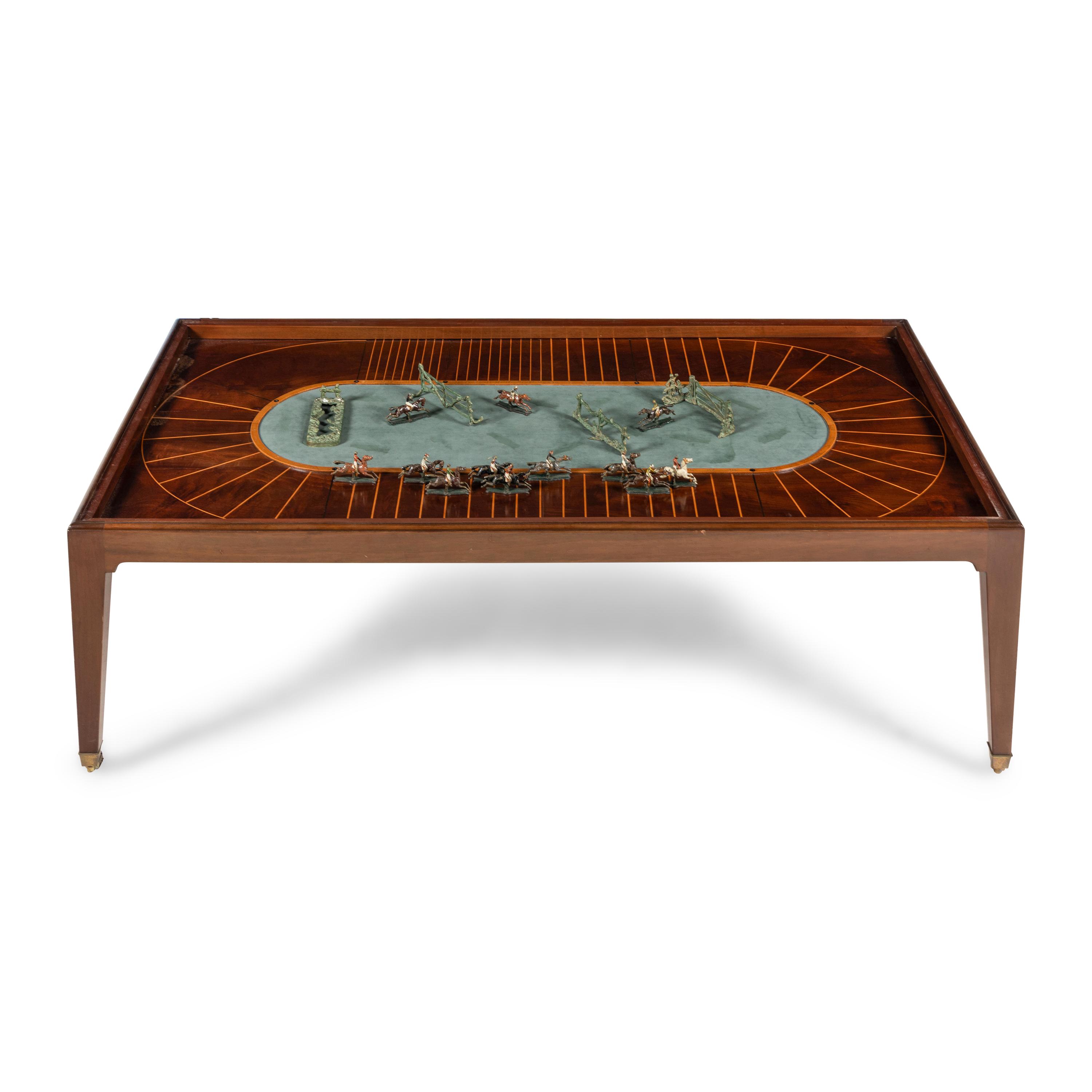 An English Mahogany Steeplechase Game Board Adapted as a Low Table