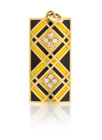 An 18 Karat Yellow Gold, Diamond and Polychrome Enamel Pendant, 7.20 dwts.