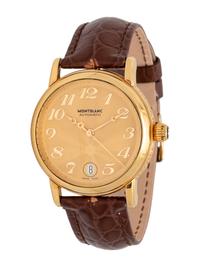 MONTBLANC, REF. 7011 18K YELLOW GOLD 'MEISTERSTUCK' WRISTWATCH