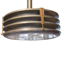 An Art Deco Brass and Glass Light Fixture 14" W x 14" D x 12" H — United States, Circa 1930