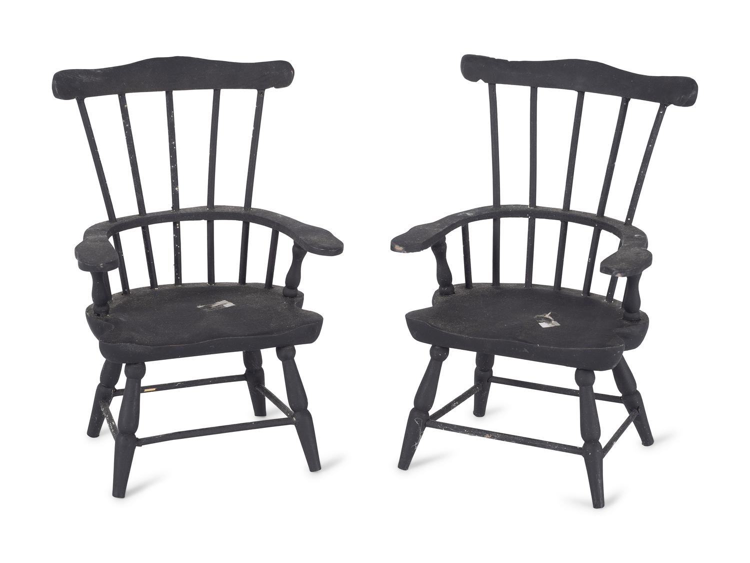 Eleven Miniature Windsor Chairs