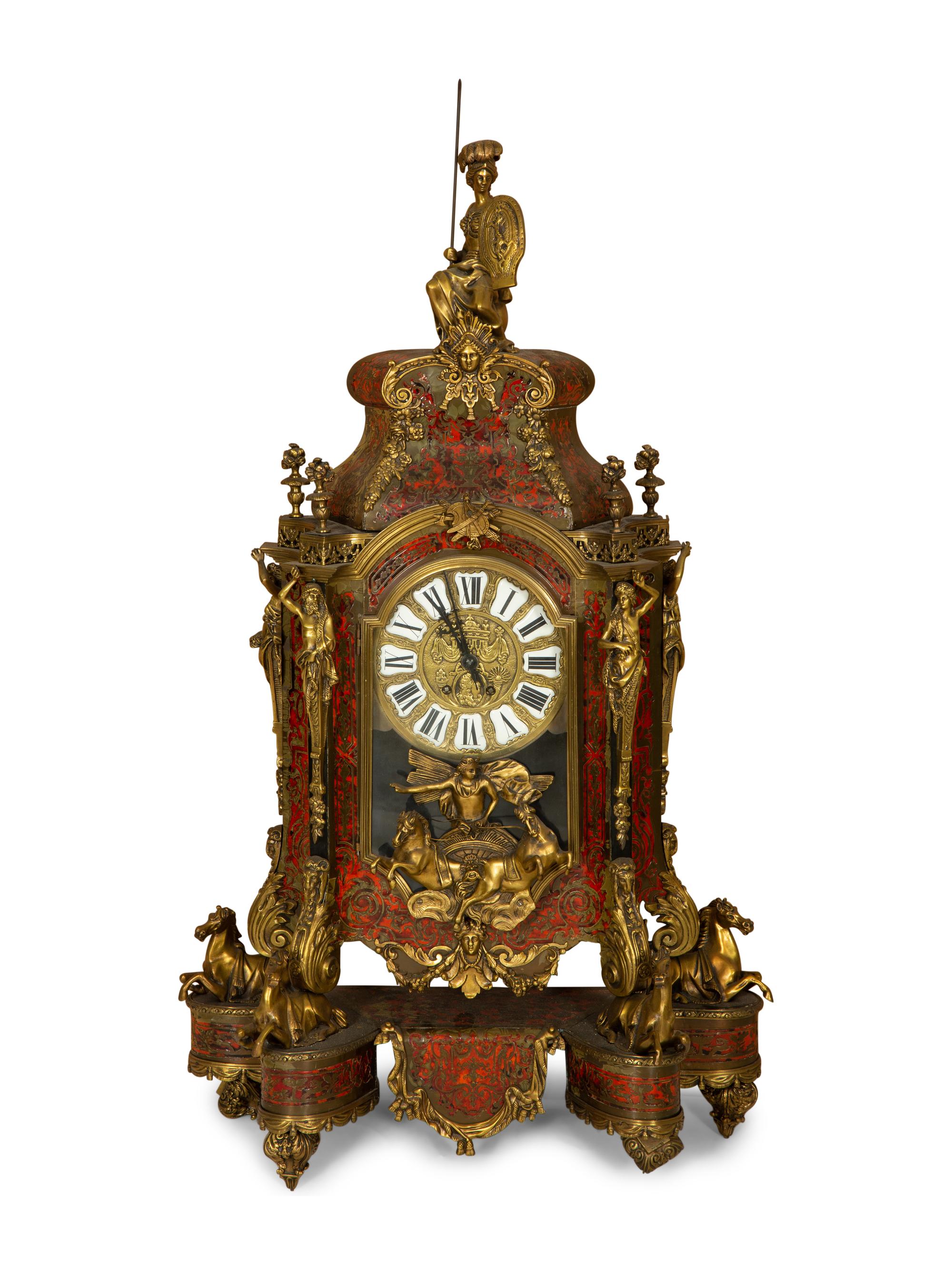 A Louis XIV Style Gilt Bronze Mounted Boulle Marquetry Bracket Clock