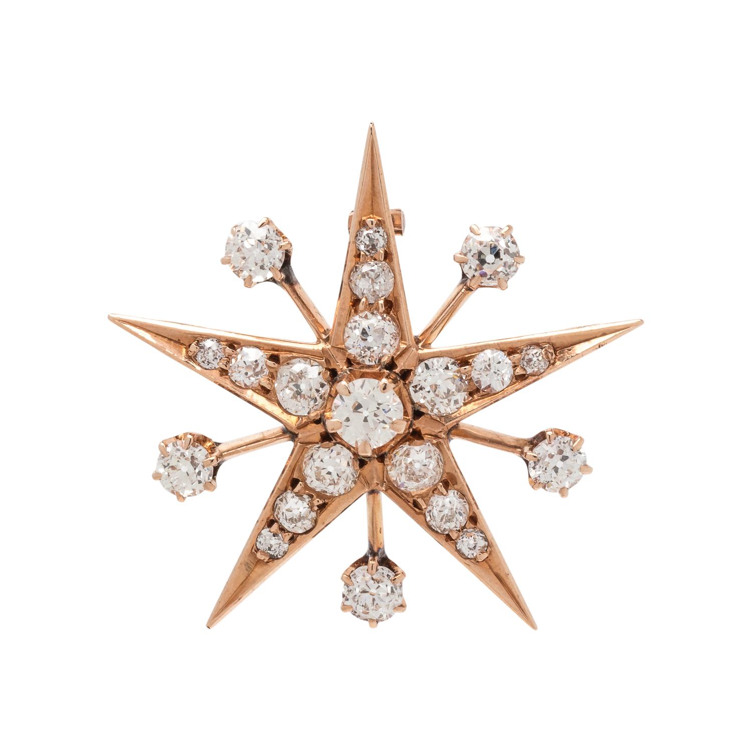 DIAMOND STAR BROOCH