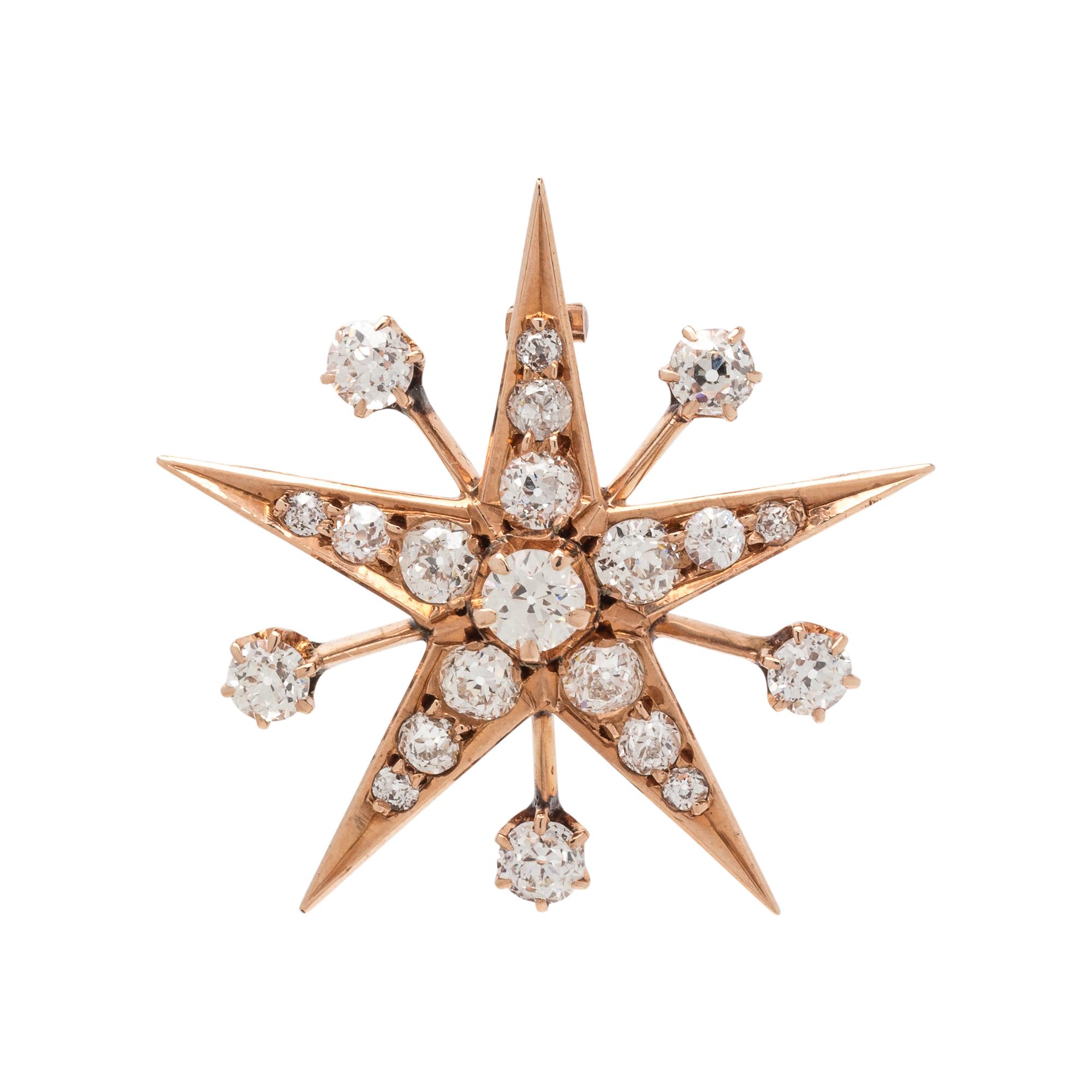 DIAMOND STAR BROOCH