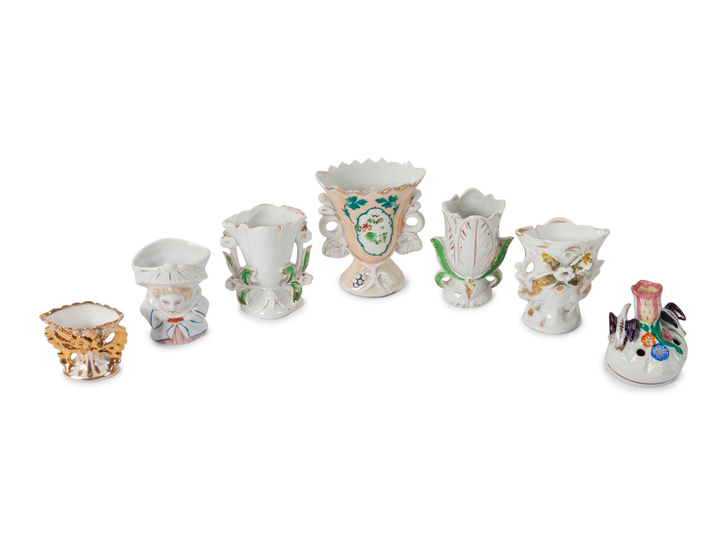 A Group of Eleven Staffordshire Glaze Vases