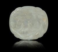 A White Jade Plaque Length 4 1/2 inches. — 18TH/19TH CENTURY