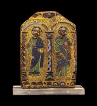 A Limoges Champlevé and Gilt-Copper Fragment of a Rectangular Plaque
