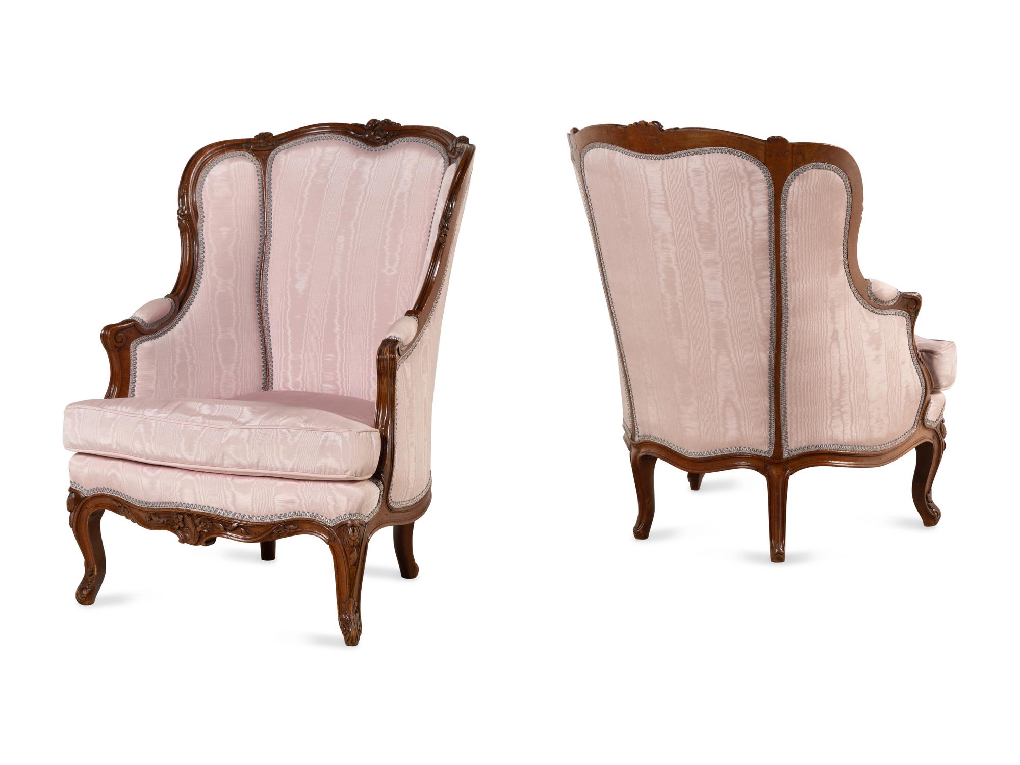 A Pair of Regence Walnut Bergeres