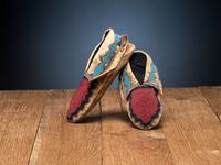 Delaware Beaded Hide Moccasins