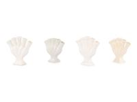 Four White Glazed Ceramic Tulip Vases