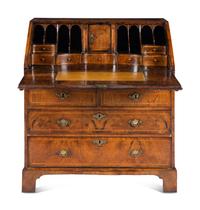 A George II Walnut Slant-Front Bureau