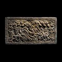 A Pair of Eurasian Gilt-Bronze Plaques