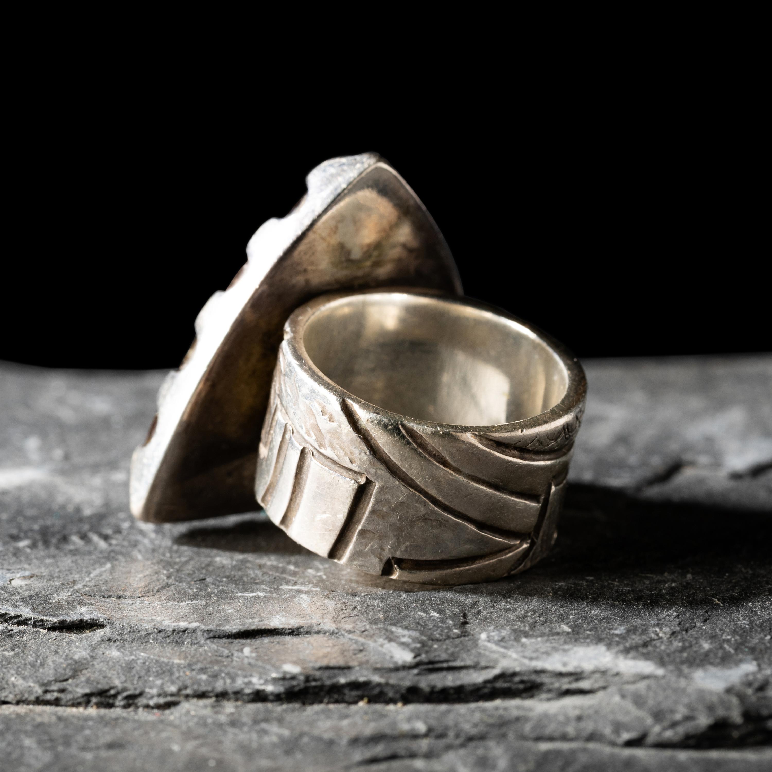 Jared Chavez (San Felipe, b. 1976) — Silver and Tourmalated Quartz Ring