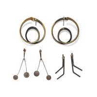 ART SMITH AND BETTY COOKE, MODERNIST, MIXED METAL EARRINGS