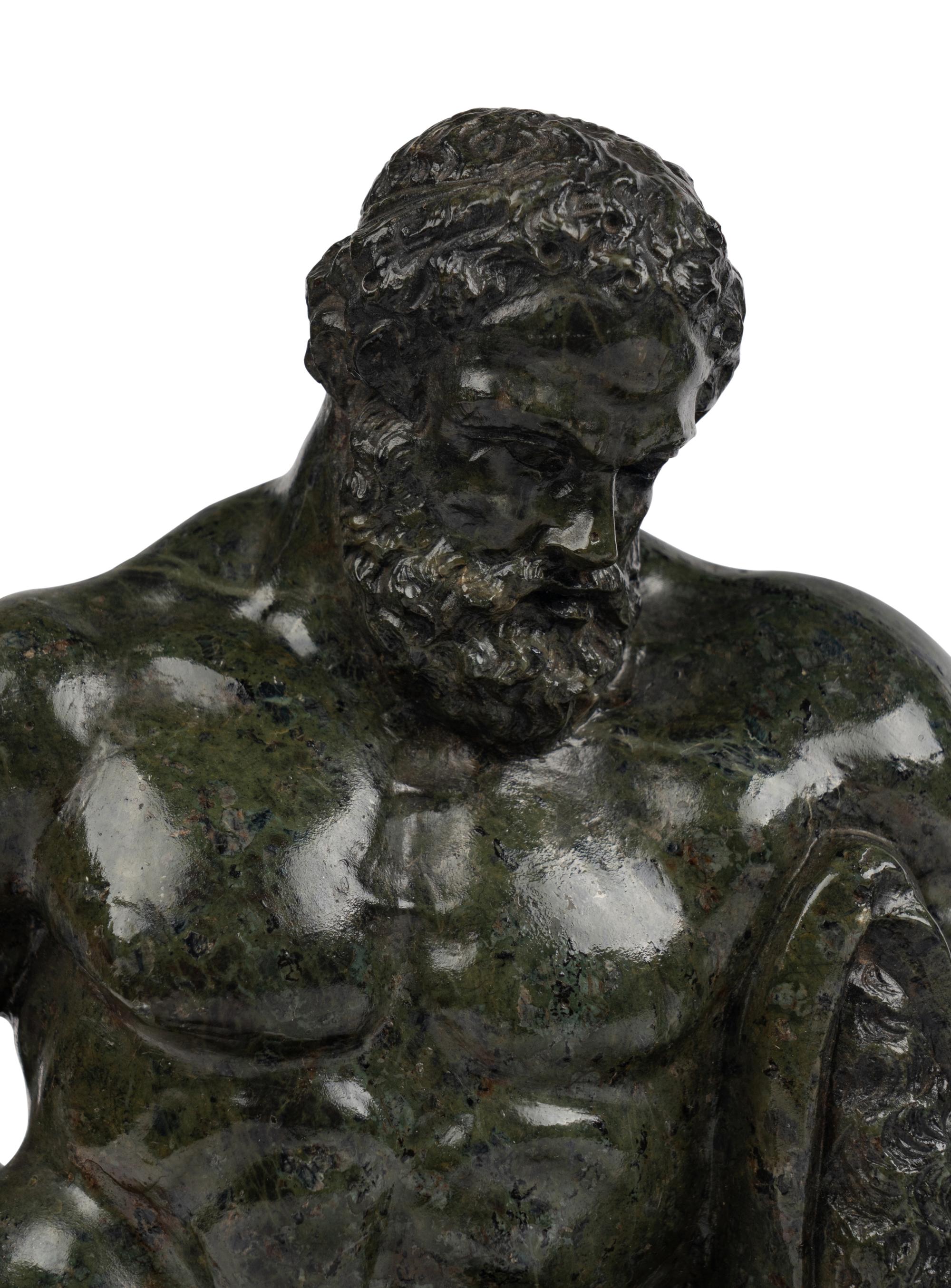 Two Italian Carved Marble Figures of Farnese Heracles and Aristides