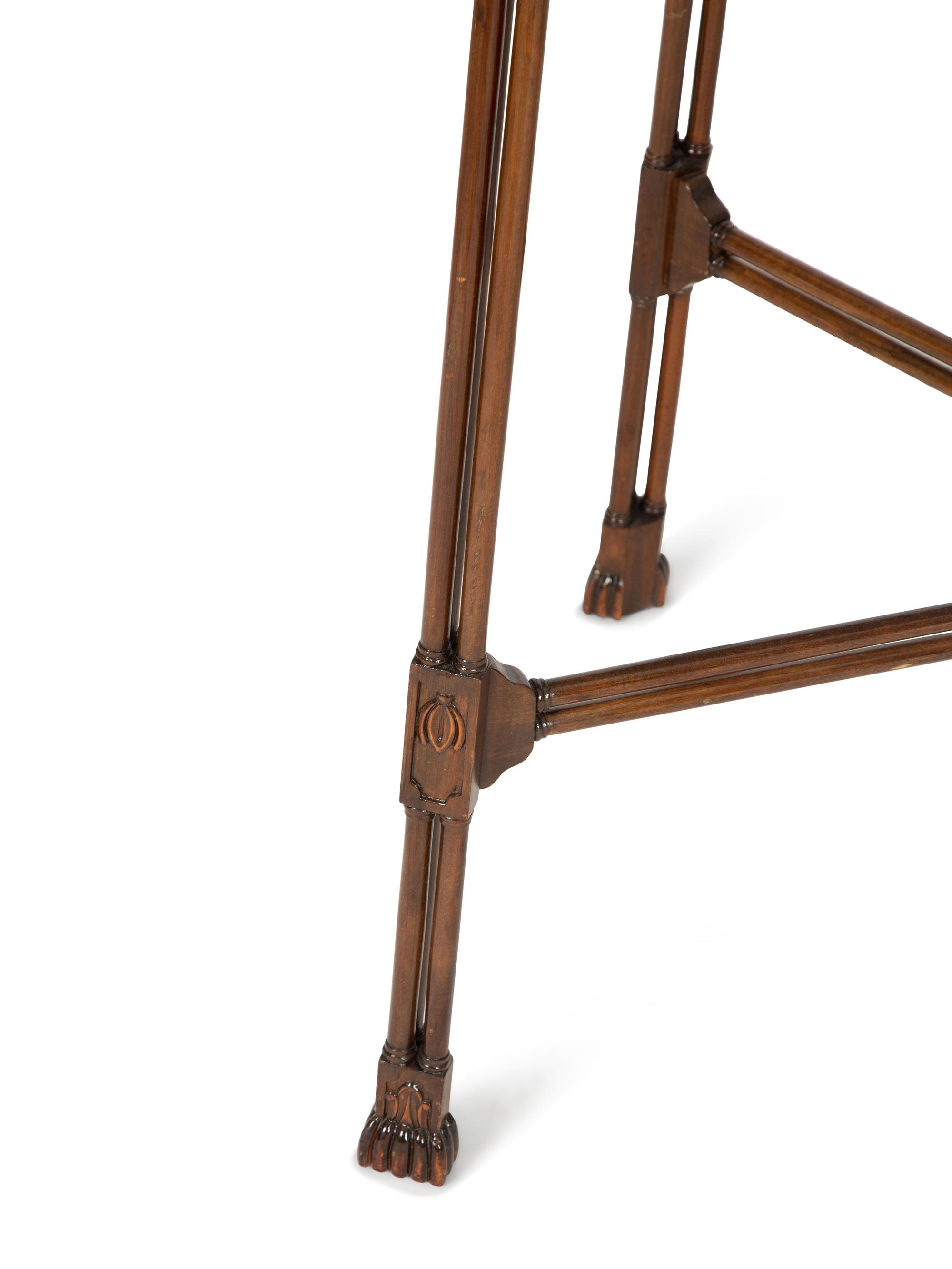 A Regency Style Mahogany Silver Table with X-Form Stretcher
