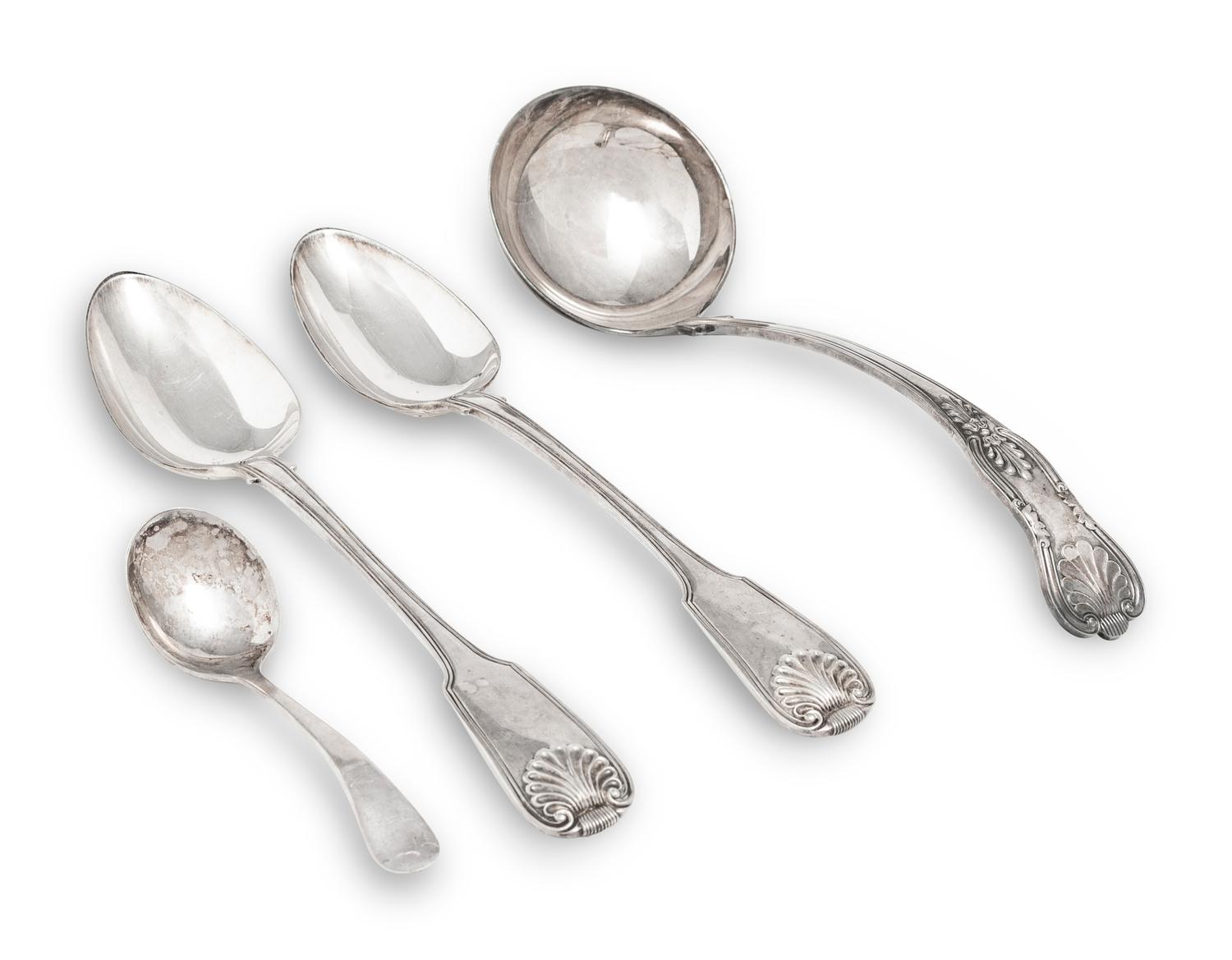 Two English Silver Serving Spoons