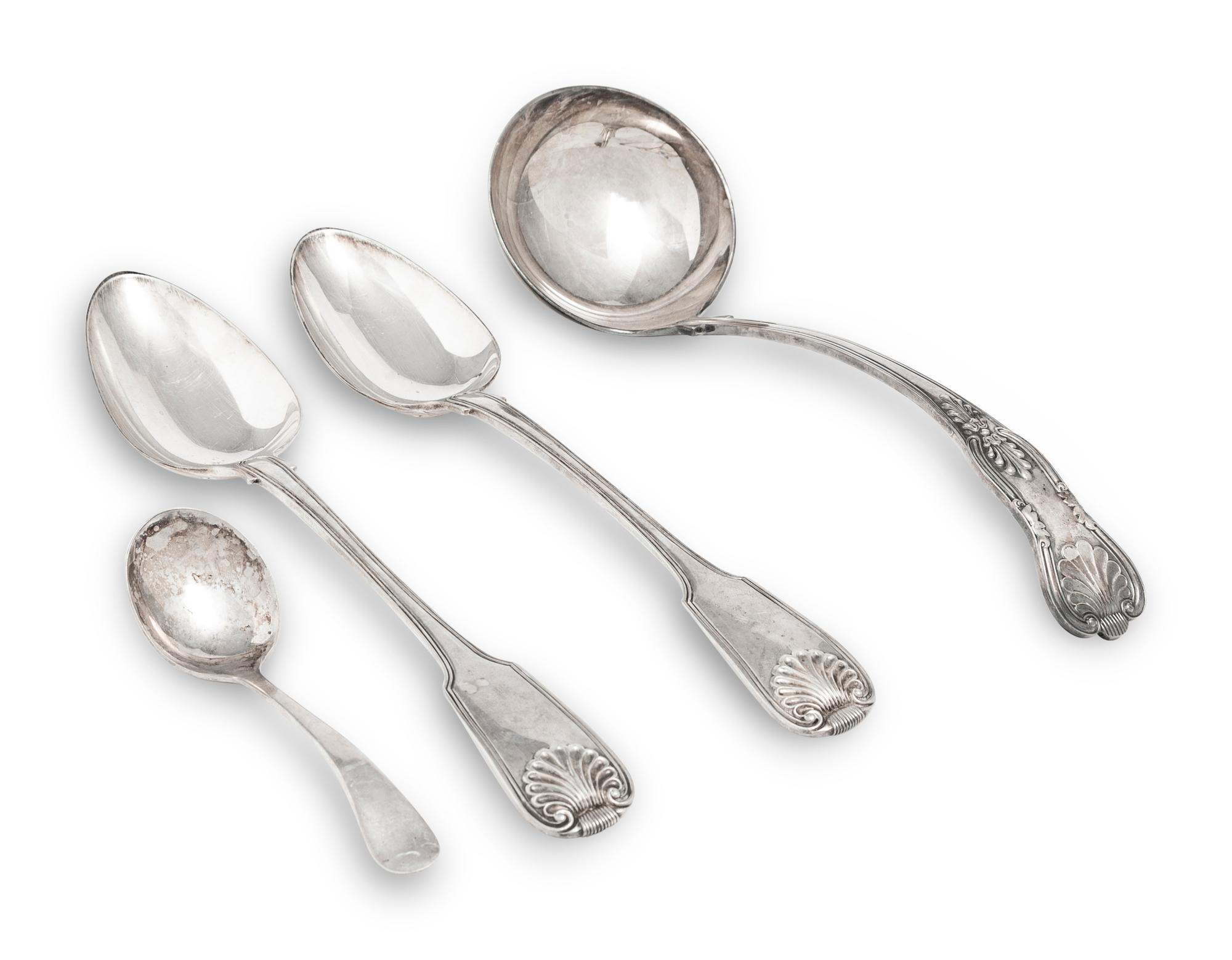 Two English Silver Serving Spoons