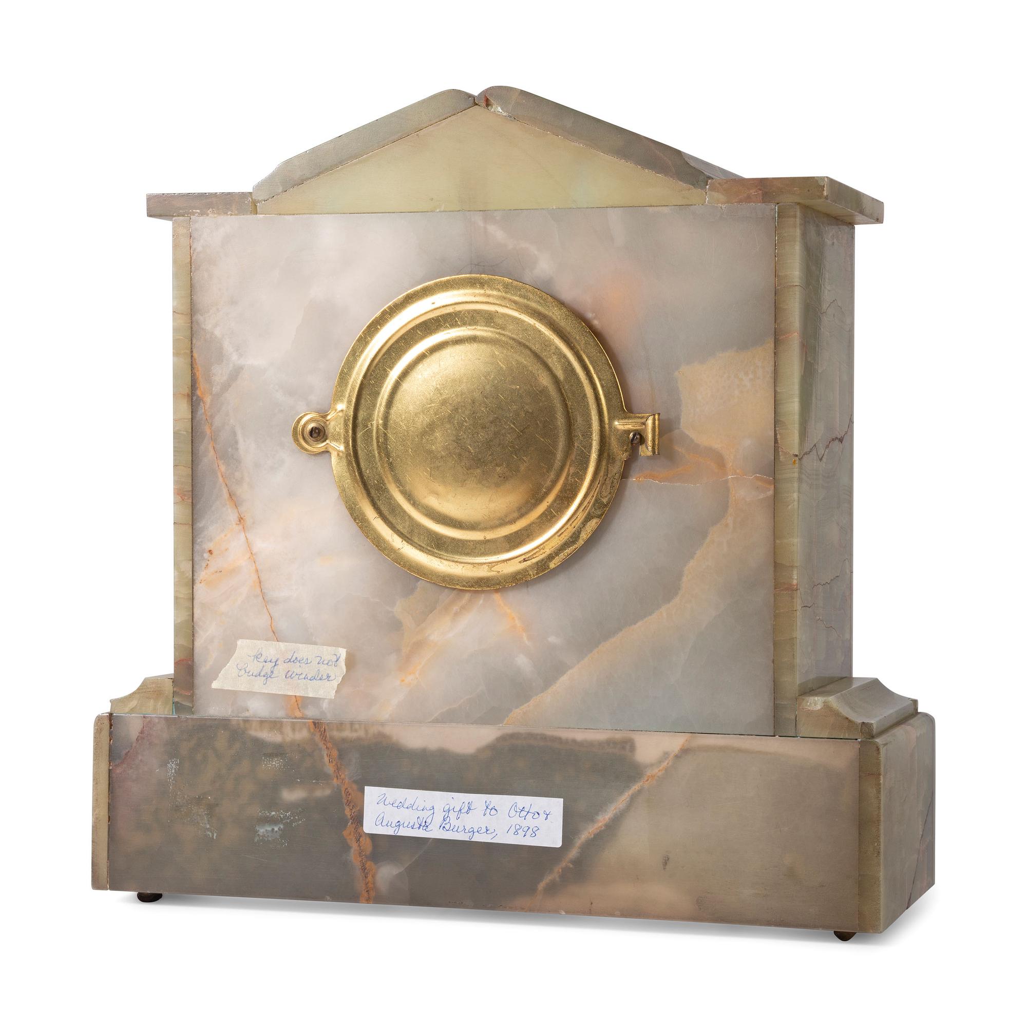 An Ansonia Onyx Mantel Clock