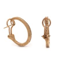 YELLOW GOLD AND DIAMOND HOOP EARCLIPS