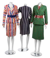 Two Geoffrey Beene Suits and One Dress, 1980s