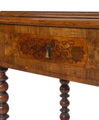 A William and Mary Style Walnut and Marquetry Console Table