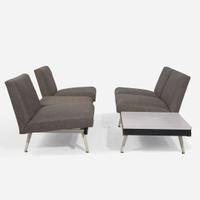 George Nelson (American, 1908-1986) Two "Steel Frame Seating System" Sofas, Herman Miller, USA, circa 1955