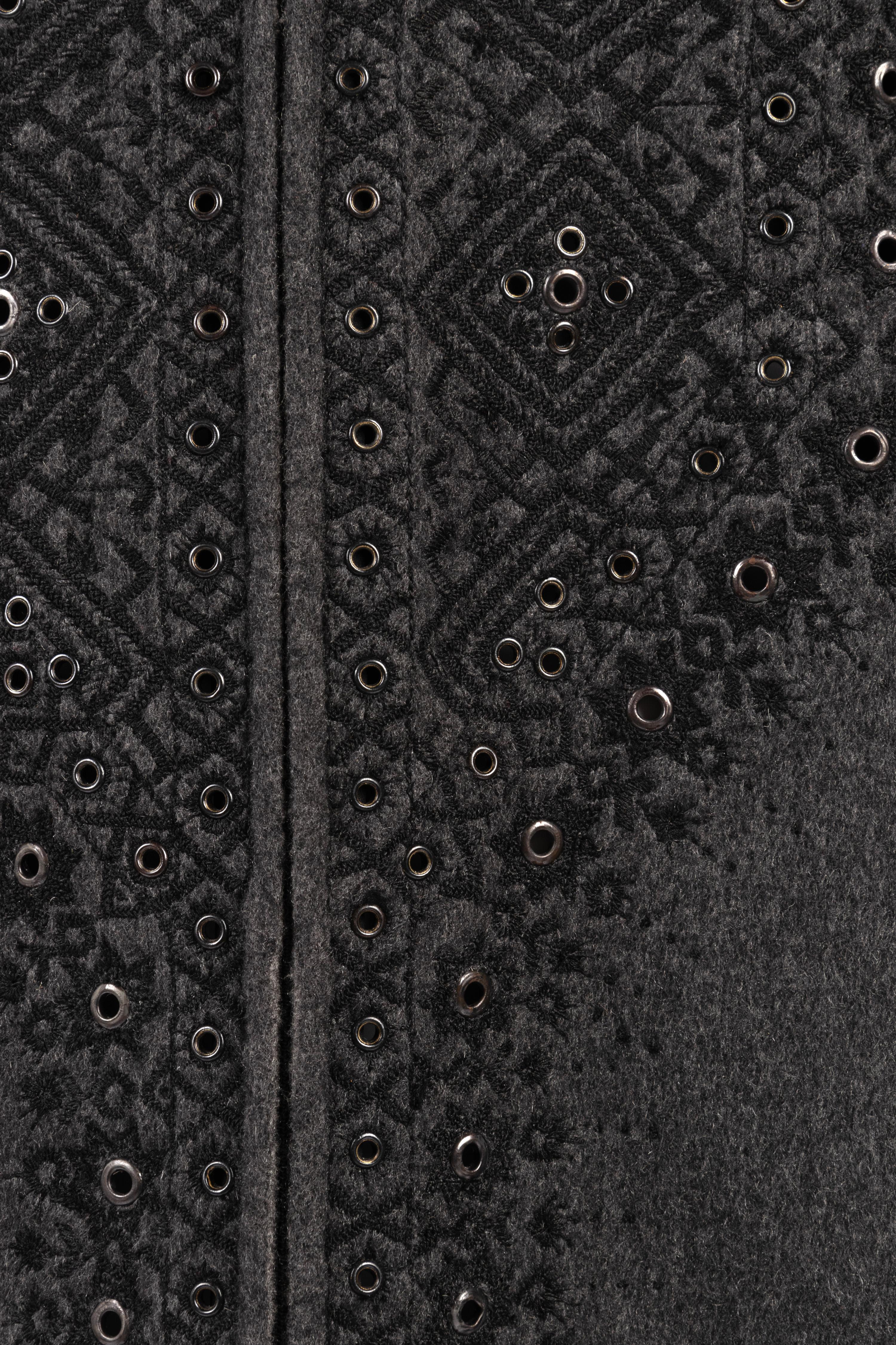 Oscar de la Renta Embroidered Cashmere Top Coat