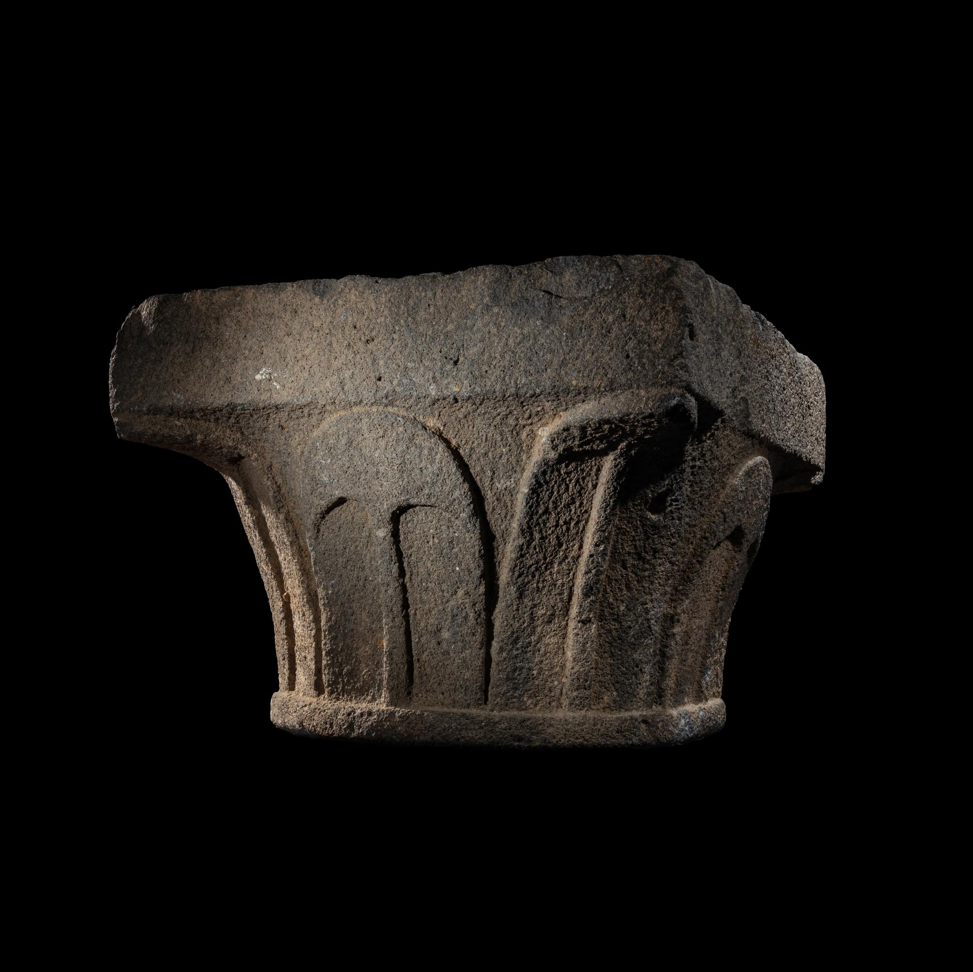 A Roman Gray Basalt Column Capital