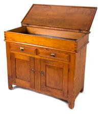 An American Pine Wash Stand Height 37 x width 43 1/2 x depth 21 1/4 inches.