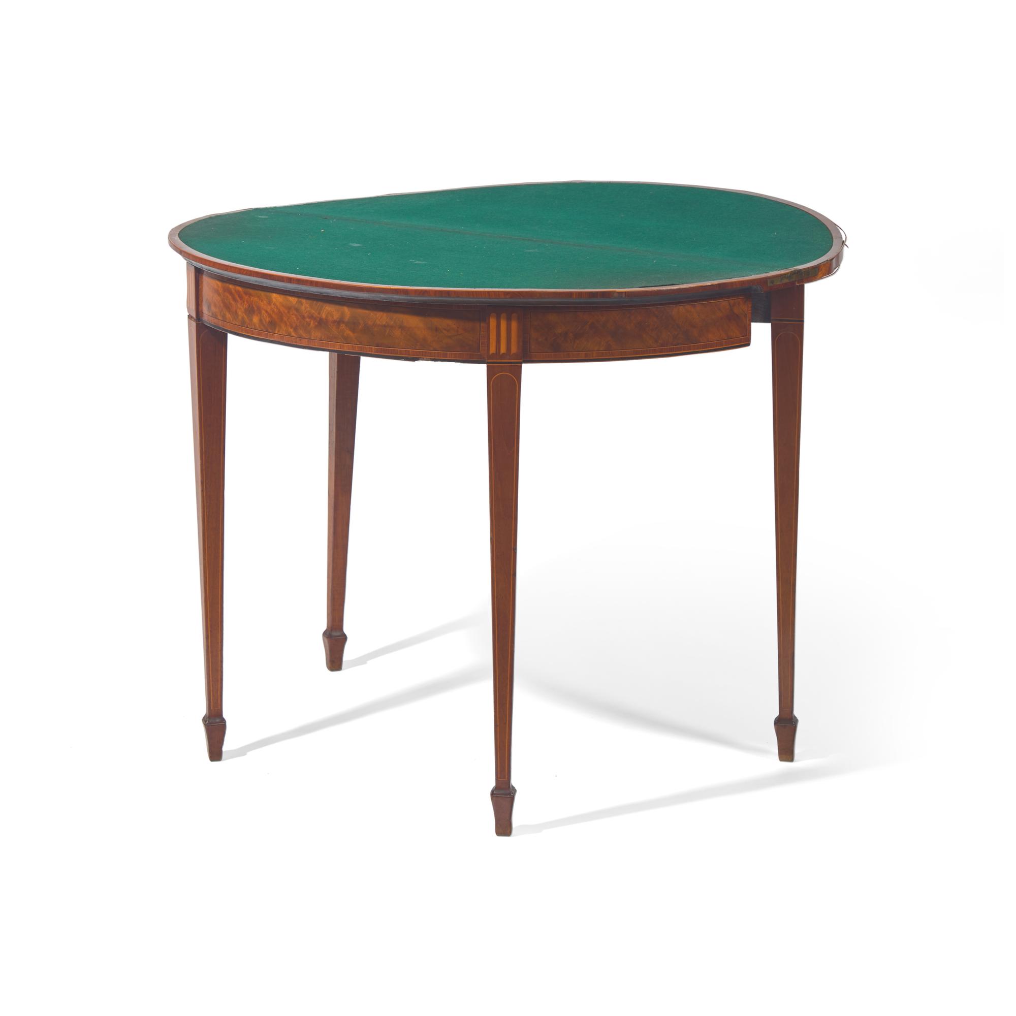 A George III Inlaid Mahogany Game Table