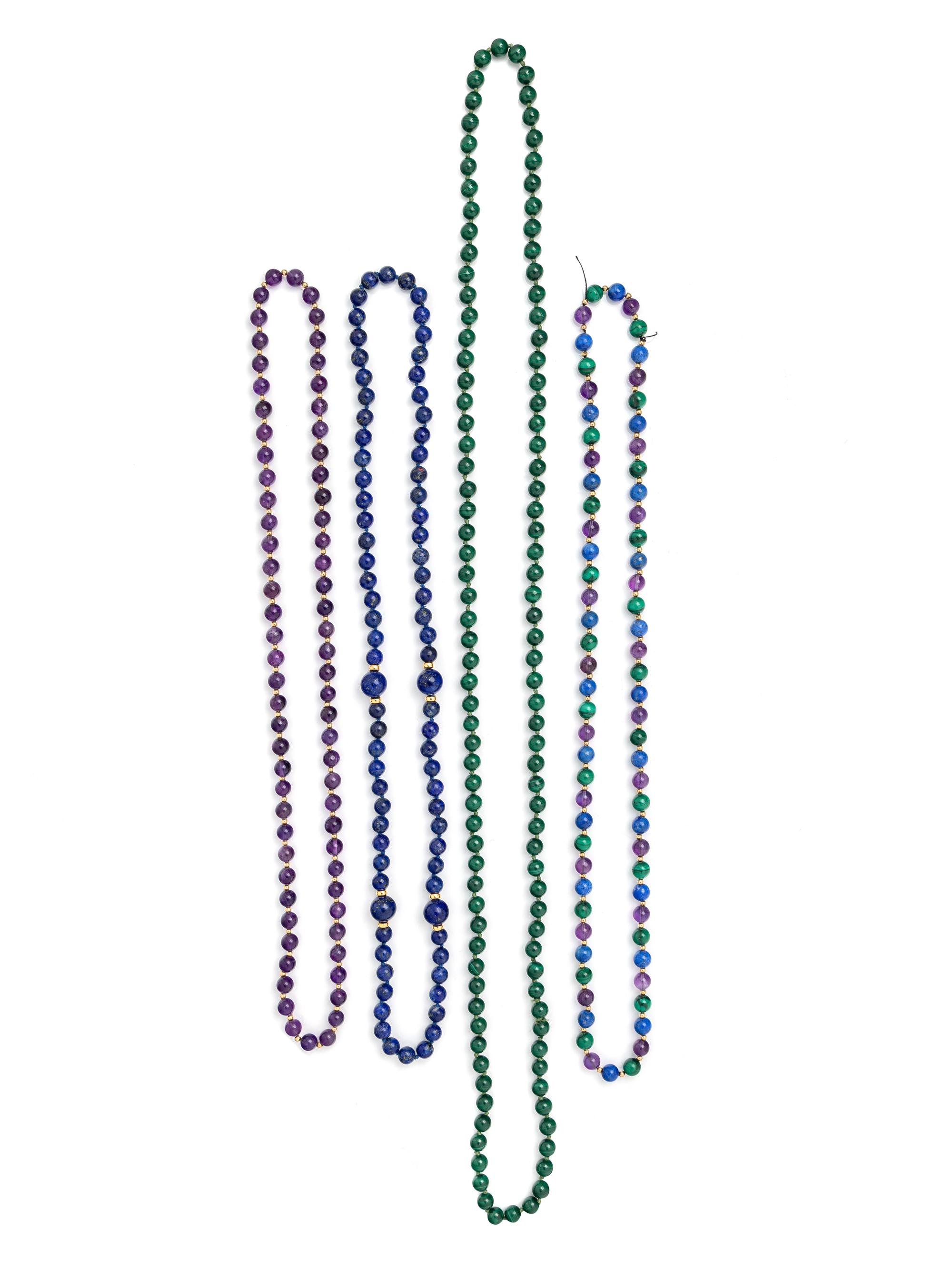 COLLECTION OF BEADED NECKLACES