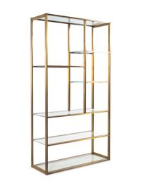 A Contemporary Gilt Metal and Glass Bookshelf