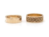 TWO YELLOW GOLD RINGS